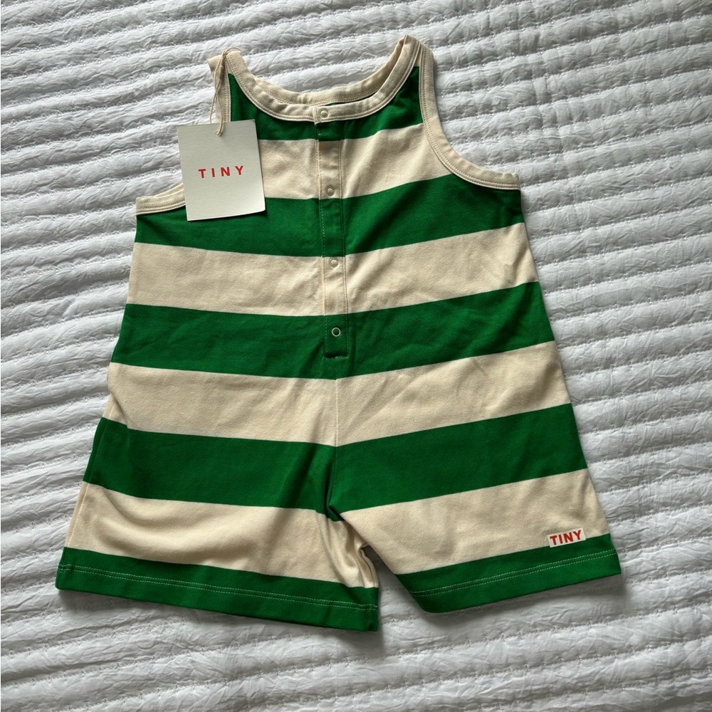 Tinycottons Stripes Jumpsuit Emerald Green